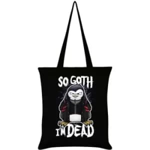 Psycho Penguin So Goth I'm Dead Tote Bag (One Size) (Black) - Black