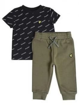 Lyle & Scott Toddler Boys Print T-Shirt And Jog Set - Black/Grey