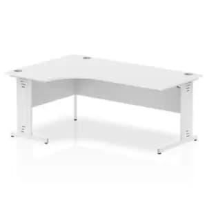 Dynamic Impulse 1800mm Left Crescent Desk White Top White Cable Managed Leg MI002398