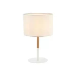 Larissa Vretsia Table Lamp E14 Max 40W Iron, Wood, Fabric Matterial White Class On /Off Switch