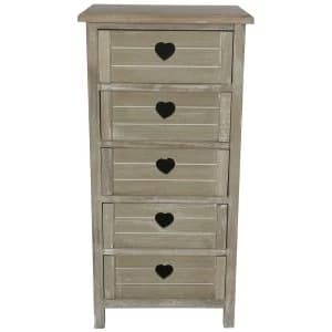 Charles Bentley Whitewashed Heart Mid Boy Cabinet - Brown