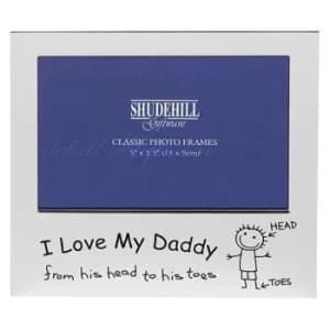 Satin Silver Occasion Frame I Love My Daddy 5x3