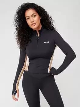 BOSS Colour Block Sleeve Top - Black, Size L, Women