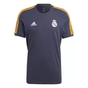 adidas Real Madrid 3-Stripes T-Shirt Mens - Night Navy / Semi Solar Gold