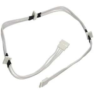 BitFenix Alchemy Molex to 4x SATA Adapter 20cm - sleeved white/white