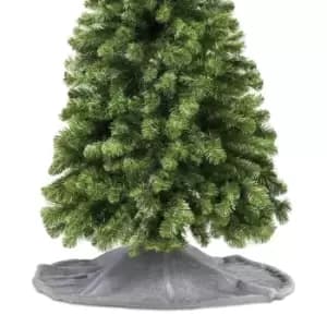 Christmas Workshop Light Grey Short Smooth Faux Fur Tree Skirt