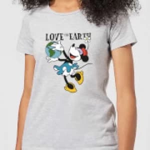 Disney Minnie Mouse Love The Earth Womens T-Shirt - Grey - 3XL