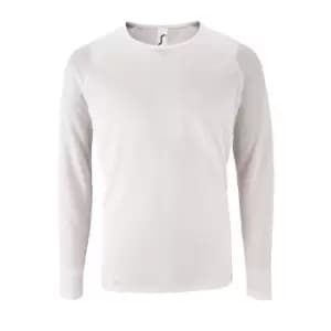 SOLS Mens Sporty Long Sleeve Performance T-Shirt (M) (White)