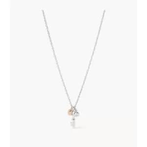 Fossil Womens Elliott Vintage Key Sterling Pendant Necklace - Silver