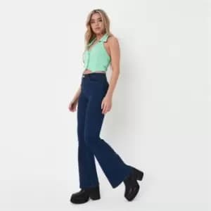 Missguided Petite Lawless Flare Jean - Blue