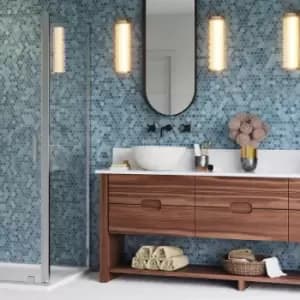 Aqualux Frameless 6mm Side Panel for Sliding Door 760mm in Chrome