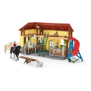 SCHLEICH Farm World Childrens Horse Stable with Accessories Toy Playset, 3 to 8 Years, Multi-colour (42485)