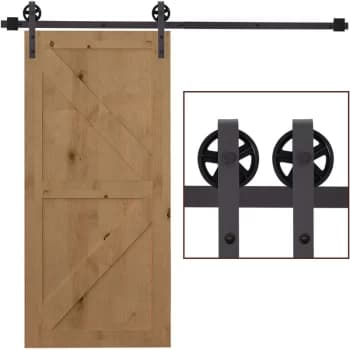 Carbon Steel Sliding Barn Wood Door Hardware Closet Track - Homcom