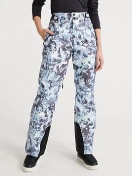 Superdry Ski Luxe Snow Pant - Frosted Blue Ice, Blue, Size 10, Women