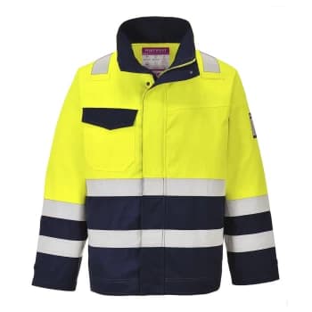 Modaflame Flame Resistant Hi Vis Jacket Yellow / Navy 2XL