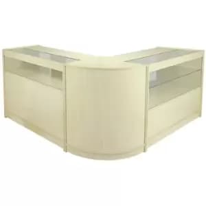 MonsterShop Leo Shop Counters Set & Glass Retail Showcase Cabinet - Maple