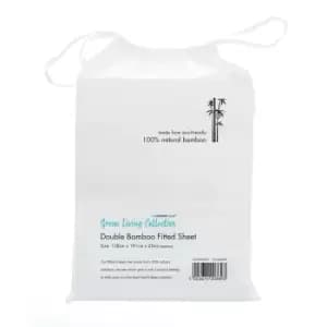 Home & Living Bamboo Fitted Sheet (Double) (White)