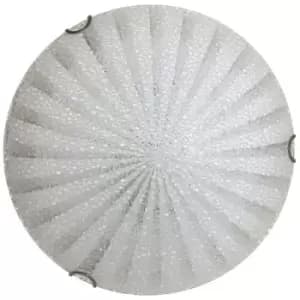 Netlighting Crux 40cm Patterned Glass Flush Ceiling Light