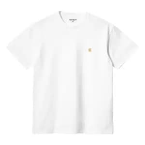 carhartt WIP Chase T-Shirt, White / Gold