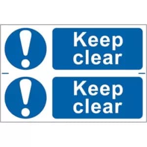 Keep Clear Self Adhesive Sign Twin Pack - 300 x 100mm