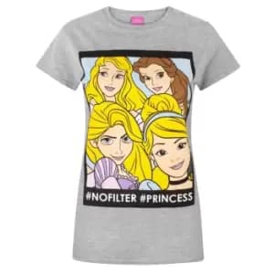 Disney Womens/Ladies Princess No Filter T-Shirt (M) (Grey)