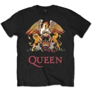 Queen - Classic Crest Unisex XX-Large T-Shirt - Black