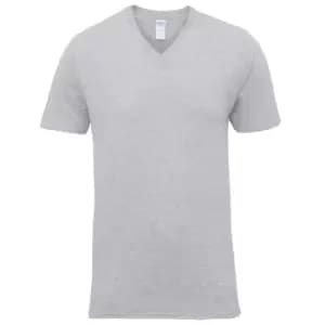 Gildan Mens Premium Cotton V Neck Short Sleeve T-Shirt (M) (Sport Grey)