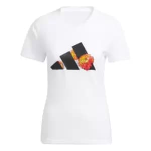 adidas AEROREADY Flower Graphic Running T-Shirt Womens - White