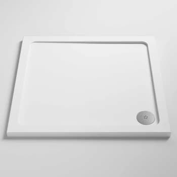Pearlstone Square Shower Tray 700mm x 700mm - White - Nuie