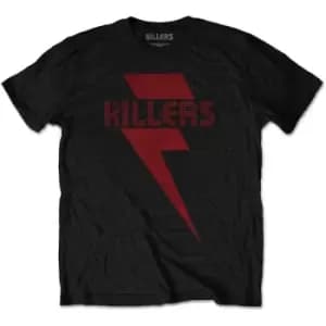 The Killers - Red Bolt Unisex Large T-Shirt - Black