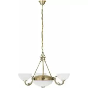 Pendant Light Colour Bronzed Shade White Satin Glass Bulb E14 E27 3x40W 2x60W