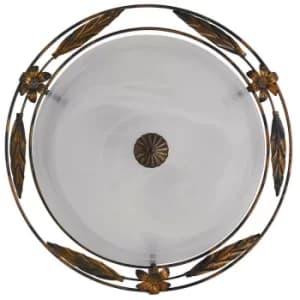 Fan Europe RICCIO 2 Light Decorative Flush Ceiling Light White 40cm