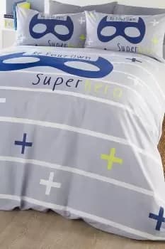 Superhero' 100% Cotton Reversible Print Kids Duvet Cover Set