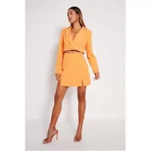 I Saw It First Orange Tailored Cropped Blazer - Orange