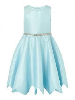 Monsoon Girls Shelley Scalloped Hem Dress - Pale Blue Size 10 Years, Women
