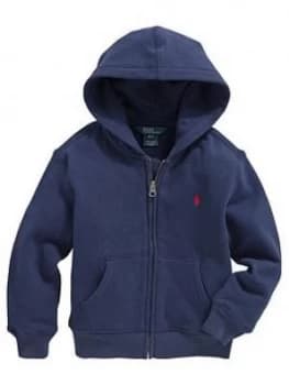 Ralph Lauren Boys Classic Zip Through Hoodie - Navy, Size Age: 10-12 Years