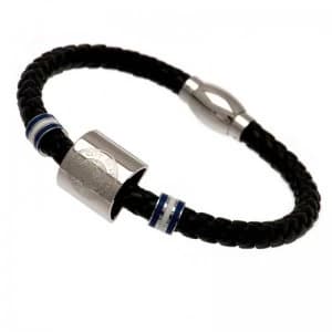 Leicester City FC Stainless Steel and Leather Crest Bracelet