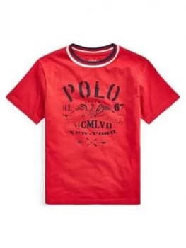 Ralph Lauren Boys Short Sleeve Polo Ringer T-Shirt - Red