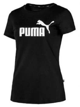 Puma Ess Logo Tee, Black Size M Women