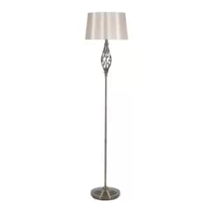 Abria Antique Brass Unique Twist Traditional Floor Lamp Antique Brass/Champagne