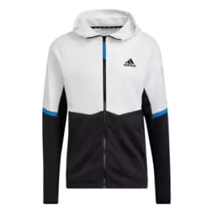 adidas Gameday Zip Hoodie Mens - White