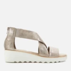 Clarks Womens Jillian Rise Wedged Sandals - Pewter - UK 4