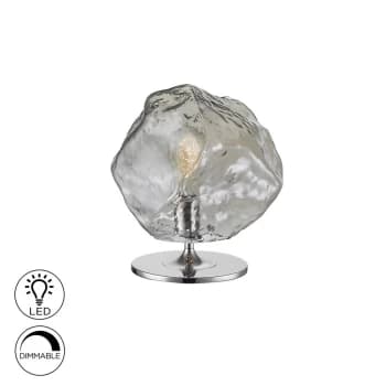 Petra Table Lamp , Chrome, Smoke, 1x E27