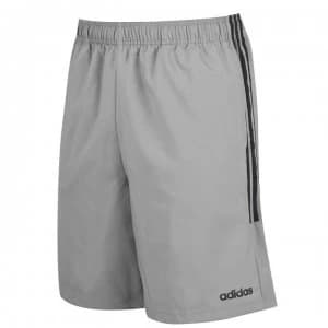 adidas Mens 3-Stripes Shorts - MedGrey/Black