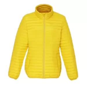 2786 Womens/Ladies Tribe Hooded Fineline Padded Jacket (L) (Bright Yellow)