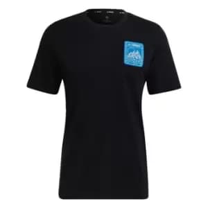adidas Terrex Patch Mountain Graphic T-Shirt Mens - Black
