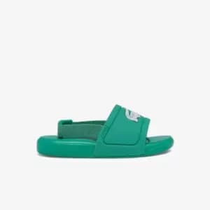 Lacoste Infants' L.30 Synthetic Slides Size 3 UK Kids Green & White