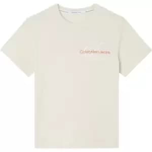 Calvin Klein Jeans Two Tone Monogram Back Logo T Shirt - Beige