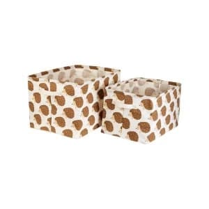 Sass & Belle Woodland Hedgehog (Set of 2) Canvas Storage Baskets