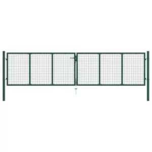 Vidaxl Mesh Garden Gate Steel 400X125cm Green